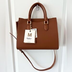 NWT Miztique Cognac Leather Handbag
